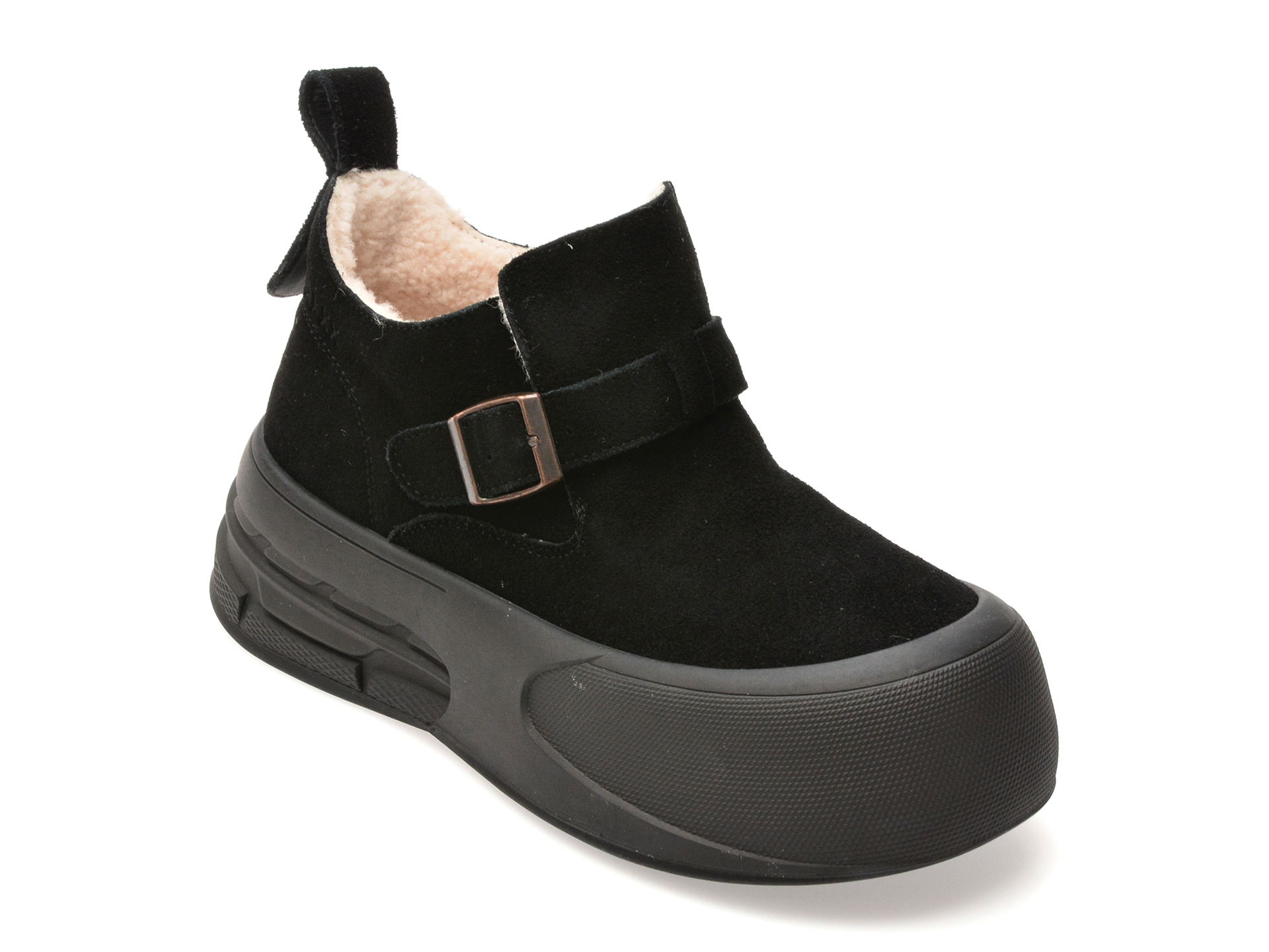 Ghete GRYXX negre, A6623, din piele intoarsa
