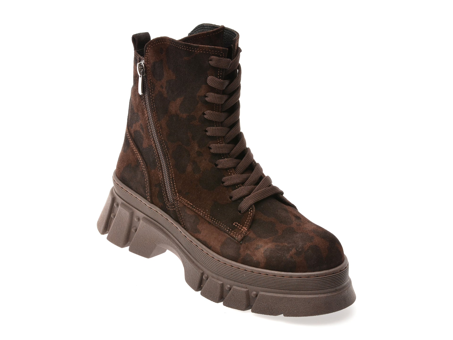 Ghete GRYXX maro, 091T113, din piele intoarsa