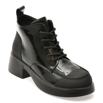 Ghete FLAVIA PASSINI negre, E6326, din piele naturala lacuita