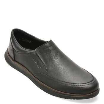 Pantofi RIEKER negri, 10454, din piele naturala