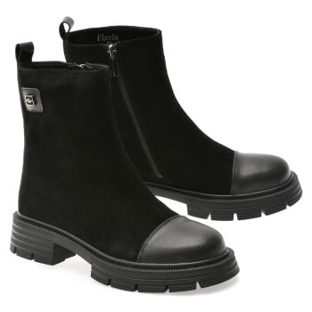 Ghete FLAVIA PASSINI negre, 55971, din piele intoarsa