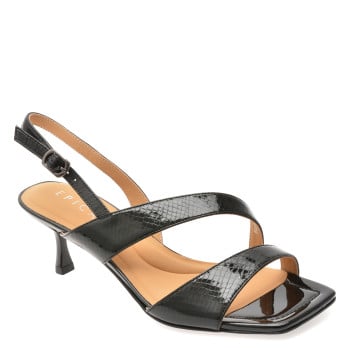 Sandale elegante EPICA negre, E417560, din piele naturala lacuita
