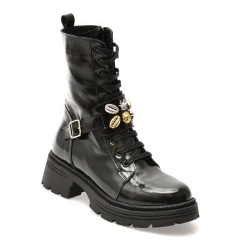 Bocanci GRYXX negri, 2062165, din piele naturala lacuita