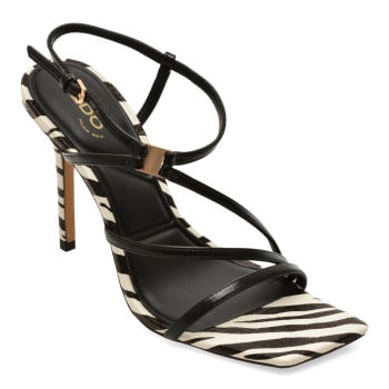 Sandale elegante ALDO alb-negru, MAAKIE 003, din piele ecologica