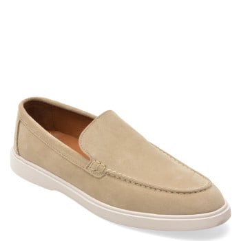 Mocasini BITE THE BULLET gri, MS010, din piele intoarsa