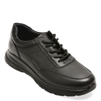 Pantofi sport OTTER negri, HT3, din piele naturala