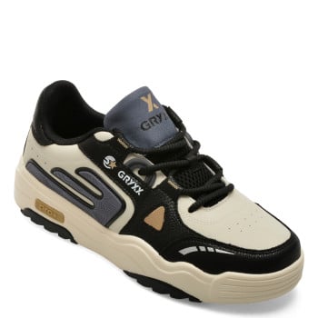 Pantofi sport GRYXX alb-negru, 1A3227, din piele naturala