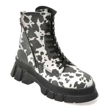 Ghete GRYXX alb-negru, 091T113, din piele naturala