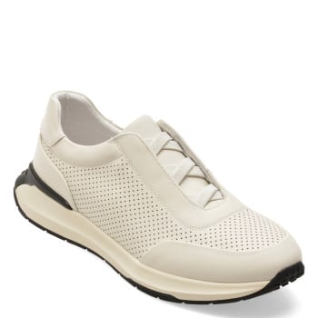 Pantofi sport EPICA albi, 59875, din piele naturala