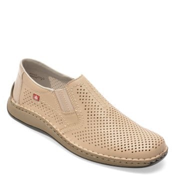 Pantofi RIEKER bej, 5297, din piele naturala