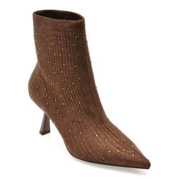 Botine elegante EPICA maro, 26V670, din material textil