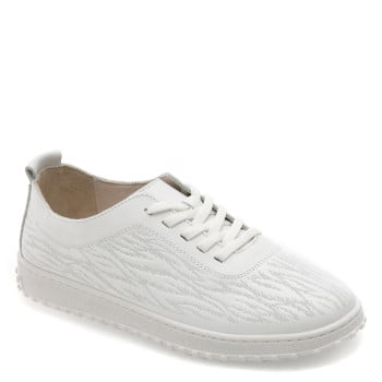 Pantofi sport GRYXX albi, CS672, din piele naturala