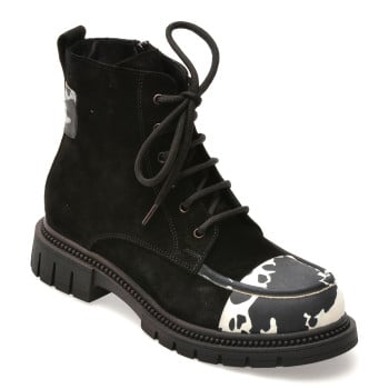 Ghete GRYXX negre, 2201460, din piele intoarsa