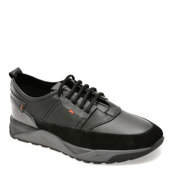 Pantofi sport OTTER negri, MISE121, din piele naturala