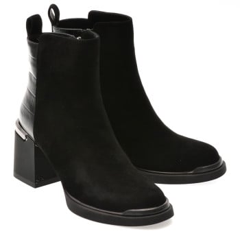 Botine EPICA negre, 2177, din piele intoarsa