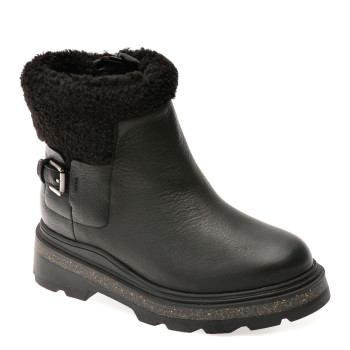 Ghete CLARKS negre,  HENCROFT MADI WP, din piele naturala
