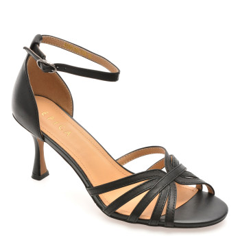 Sandale EPICA negre, 4H950, din piele naturala