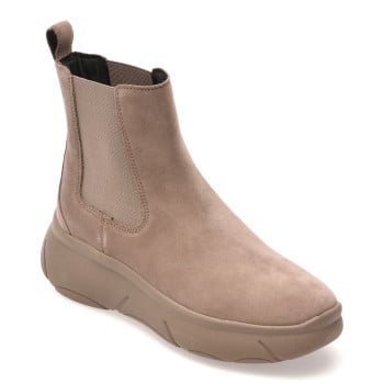 Ghete GEOX gri, D56NHB, din piele intoarsa