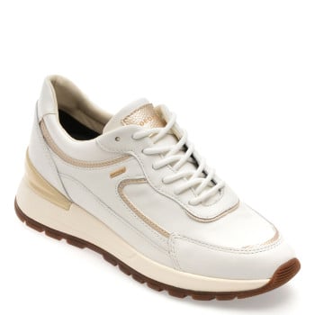 Pantofi sport GEOX albi, D563LB, din piele naturala