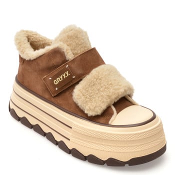 Ghete GRYXX maro, 624D150, din piele intoarsa