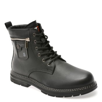 Bocanci BITE THE BULLET negre, 21807, din piele naturala