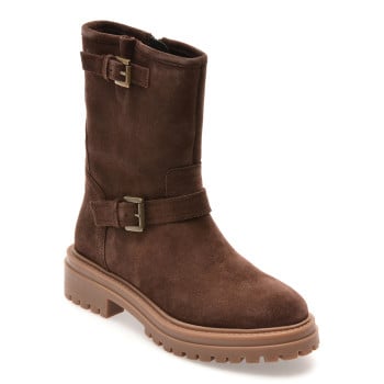 Ghete GEOX maro, D56HRD, din piele intoarsa