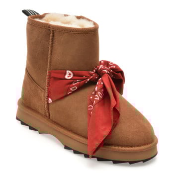 Ghete EMU maro, SHARKY MINI BANDANA, din piele intoarsa