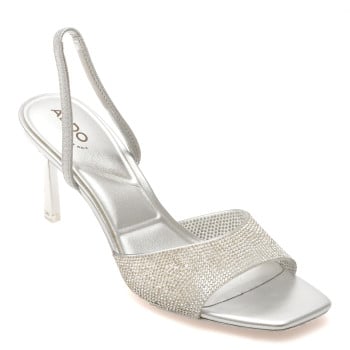 Sandale elegante ALDO argintii, ANDYANA 040, din pvc