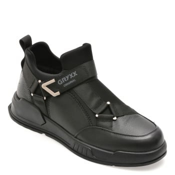 Ghete GRYXX negre, LN55, din piele naturala