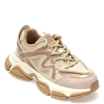 Pantofi sport GRYXX bej, 1006, din material textil si piele naturala