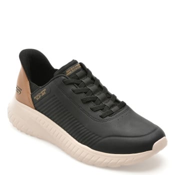 Pantofi sport SKECHERS negri, BOBS SQUAD CHAOS, din piele ecologica