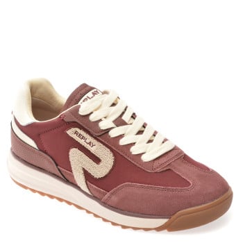 Pantofi sport REPLAY visinii, WSIC01T, din material textil si piele naturala
