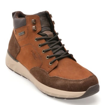 Ghete RIEKER maro, 11530, din piele naturala