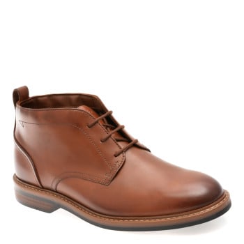 Ghete elegante CLARKS maro, ALDWIN CHUKKA, din piele naturala