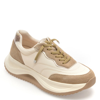 Pantofi sport IMAGE albi, 2498, din material textil