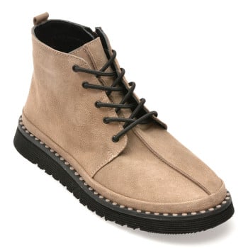 Ghete GRYXX gri, 251KS15, din piele intoarsa