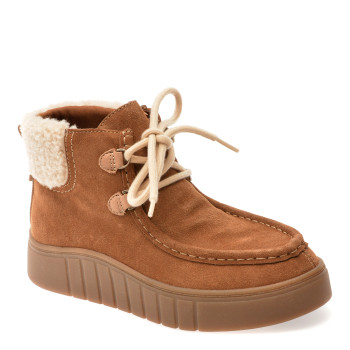 Ghete CLARKS maro, MYKAIZZ, din piele intoarsa