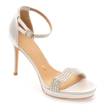 Sandale elegante EPICA argintii, 912506, din piele ecologica