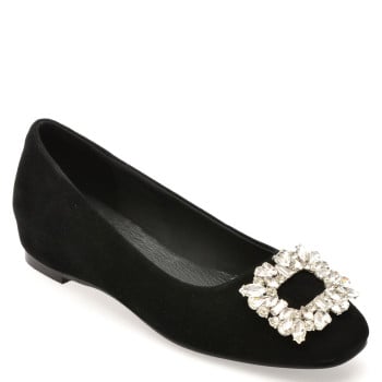 Balerini EPICA negri, 8191, din piele intoarsa