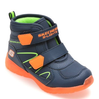 Ghete SKECHERS bleumarin, ILLUMI-BRIGHTS, din piele ecologica