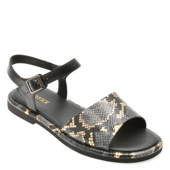 Sandale GRYXX negre, 4H524, din piele naturala