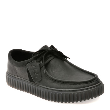 Mocasini CLARKS negri, TORHLO, din piele naturala