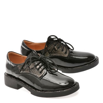 Pantofi GRYXX negri, M107, din piele naturala lacuita