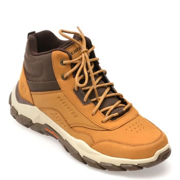 Ghete SKECHERS maro, SANTORO, din piele naturala