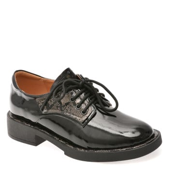 Pantofi GRYXX negri, M107, din piele naturala lacuita