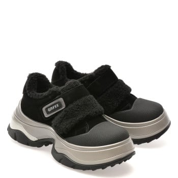 Pantofi GRYXX negri, 1681, din piele intoarsa