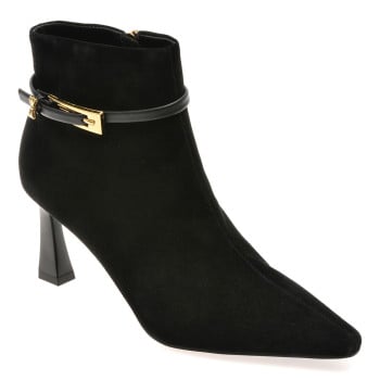 Botine elegante EPICA negre, 25M2579, din piele intoarsa