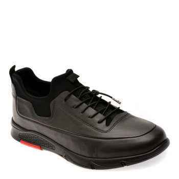 Pantofi sport OTTER negri, CASP24, din piele naturala