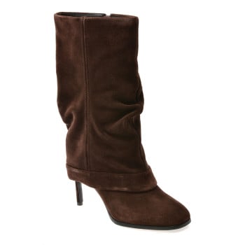 Cizme elegante EPICA maro, 202711, din piele intoarsa