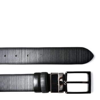 Curea LE COLONEL neagra, 1002, din piele naturala